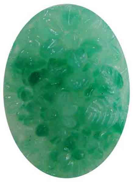 25X18MM Mottled Jade Floral Detail