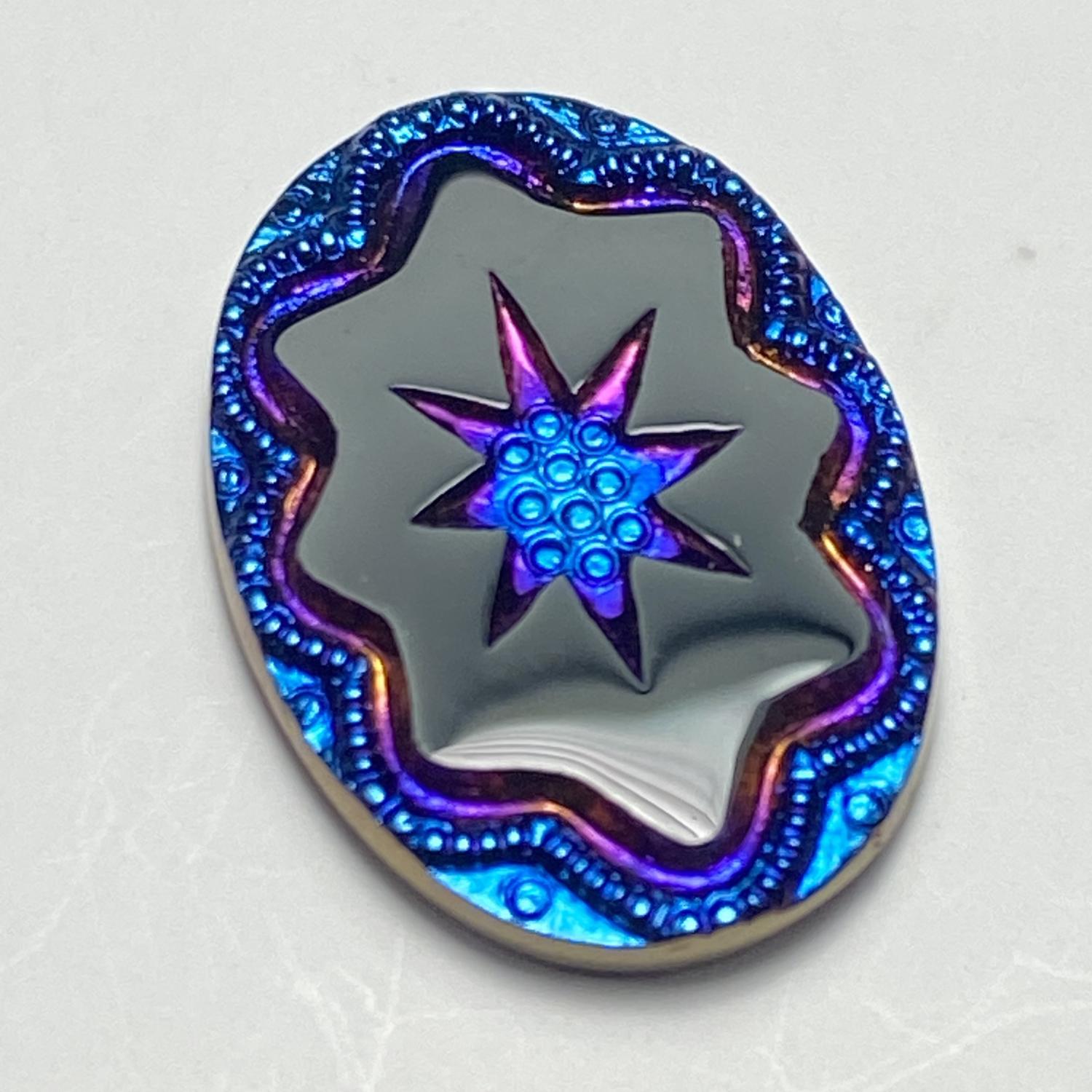 25x18MM Carnival On Jet Victorian Style Intaglio