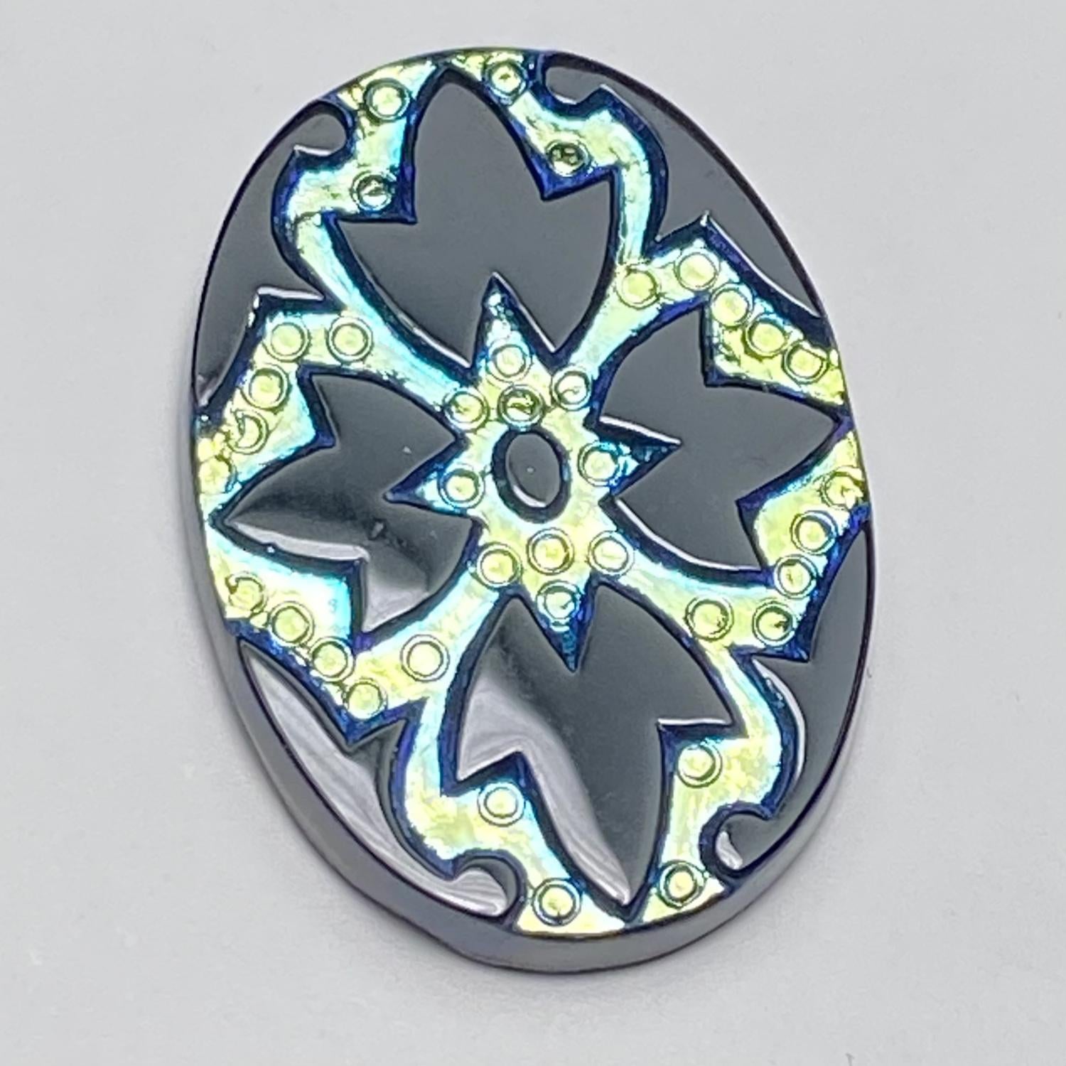 25x18MM Scarabe On Jet Victorian Style Intaglio