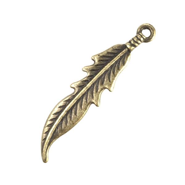 25x6MM Antique Brass Plate Feather