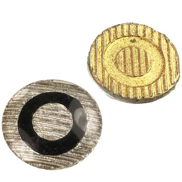 27MM Silver/Black Bullseye No Hole Glass Stone
