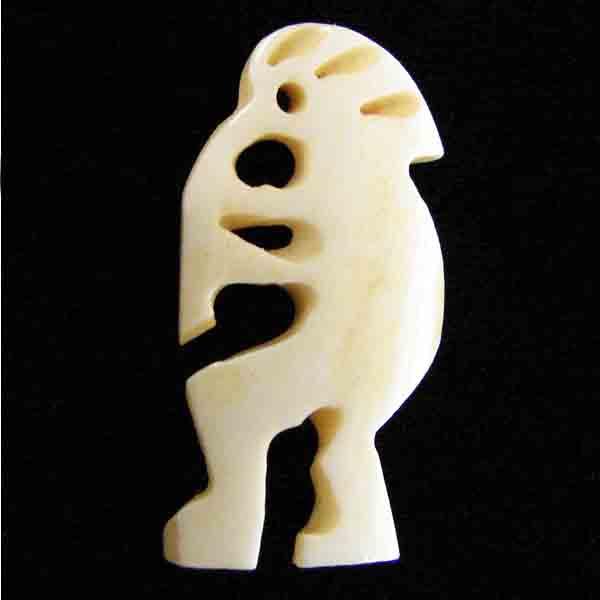 27X15MM Antiqued White Bone Kokopelli