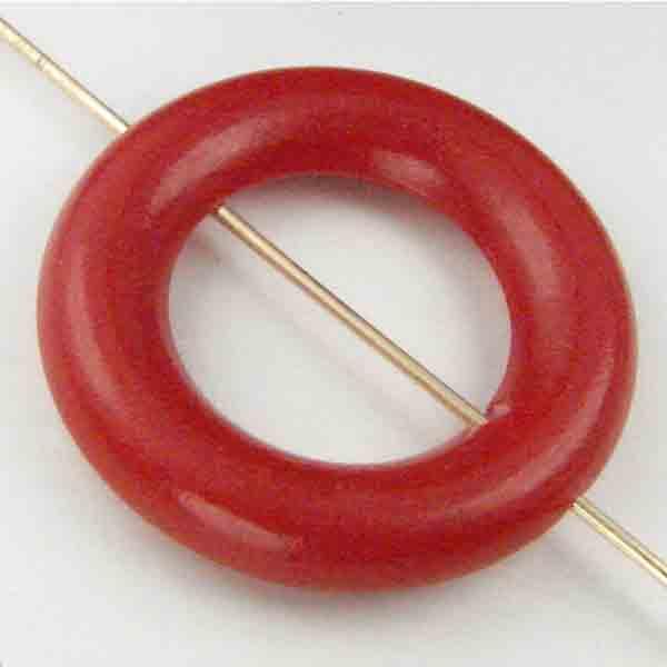 2 Hole Red Horn Ring 23mm