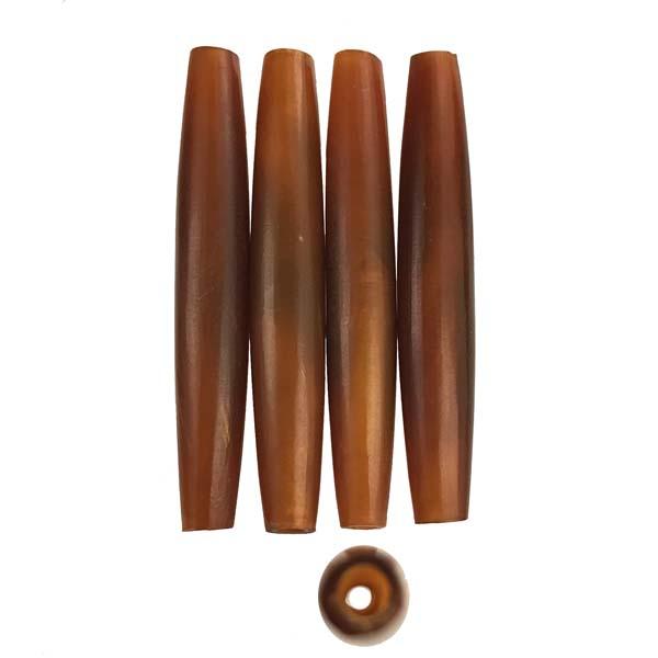 2 Inch Amber Horn Hairpipe With 3.5MM Large Hole