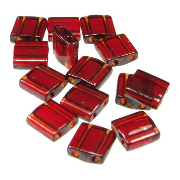 304 Transparent Garnet Gold Lustre Miyuki Tila Bead