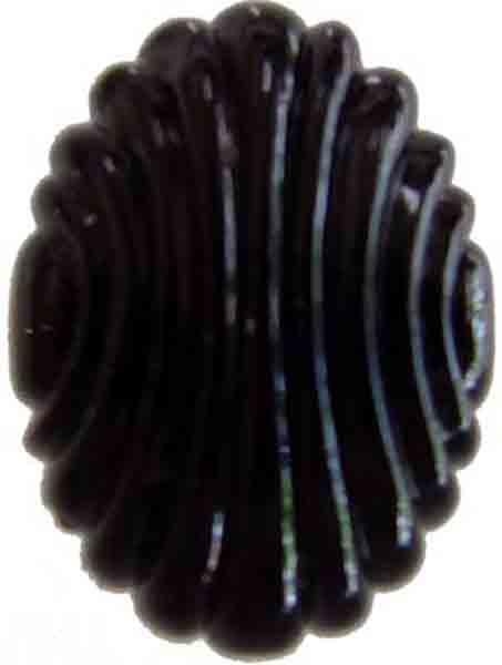 30X22MM Fluted Oval Jet Glass