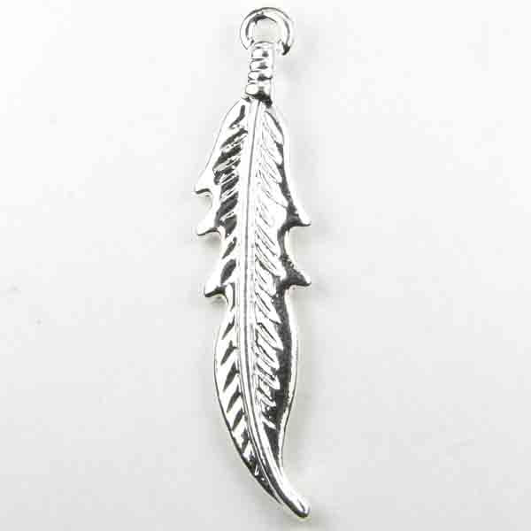 33X8MM Silver Plate Feather