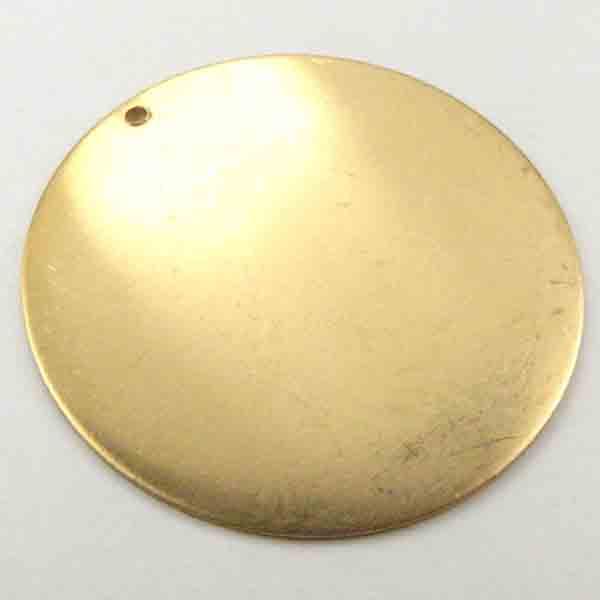 34MM Round Brass Blank Pendant