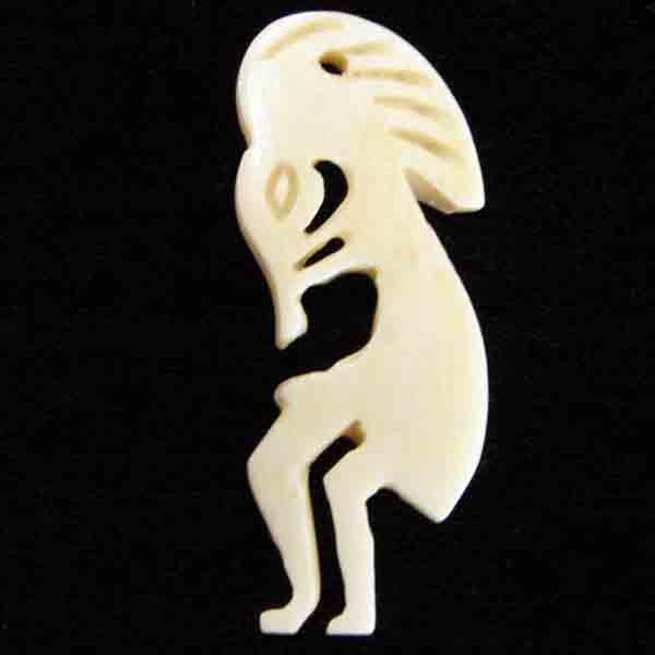 38X16MM Antiqued White Bone Kokopelli