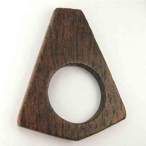 38X32MM Dark Wood Pendant with Large Hole