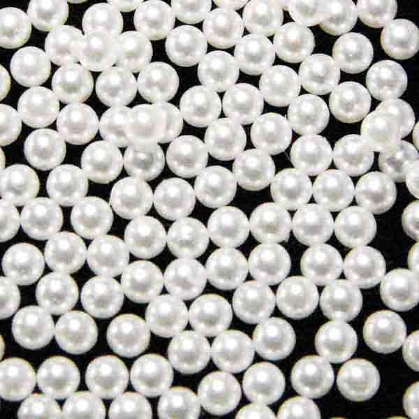 3MM White No Hole Plastic Pearl