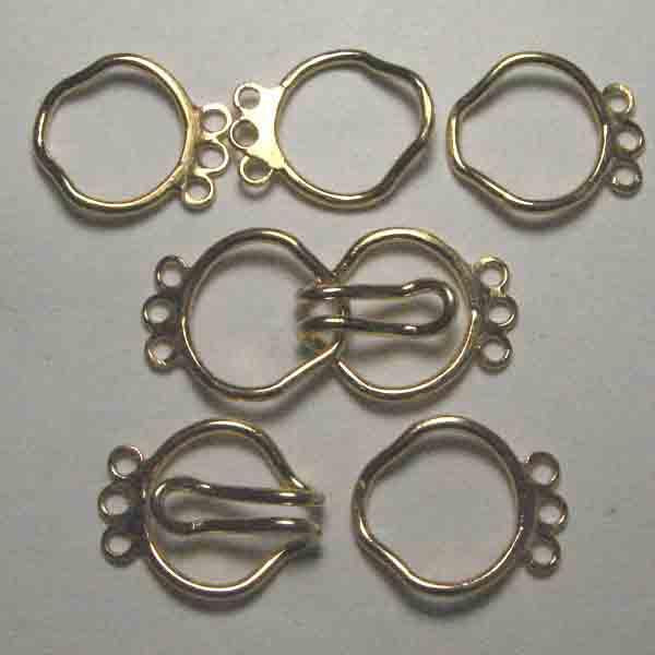 Gold Filled 3 Strand 35X16MM Interlocking Clasp