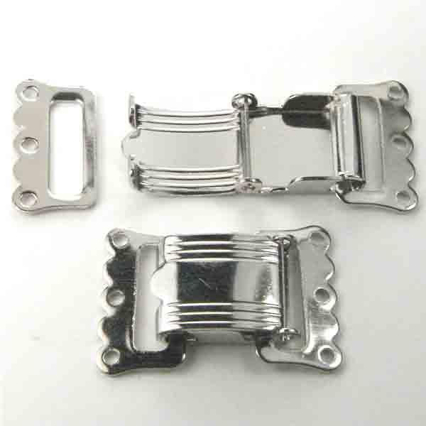 3 Strand Nickel Silver Foldover Clasp