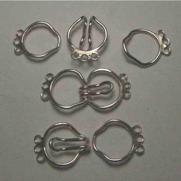 3 Strand Sterling Silver 35X21MM Interlocking Clasp