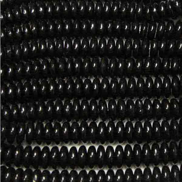 6x3MM Jet Belly Rondelle