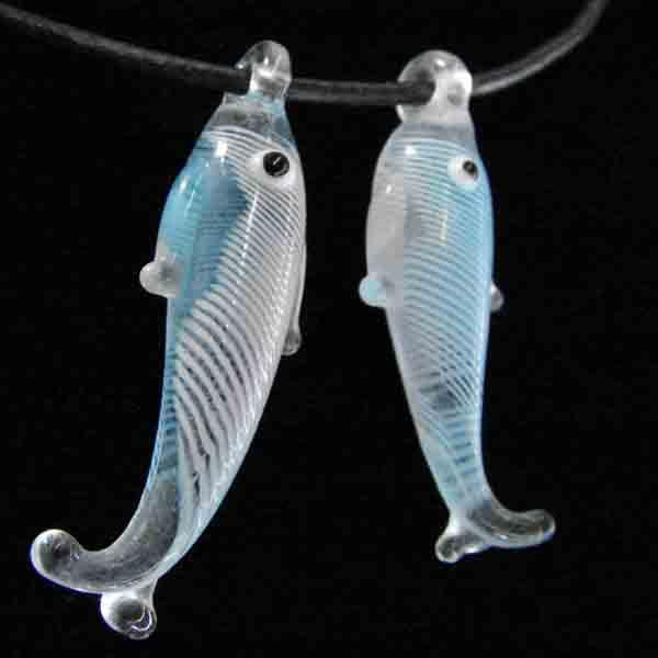 40X13 3D Fish Crystal W/Blue & Jet Detail