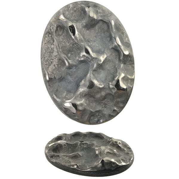40X30MM Gray Metallic Moonscape Cabochon