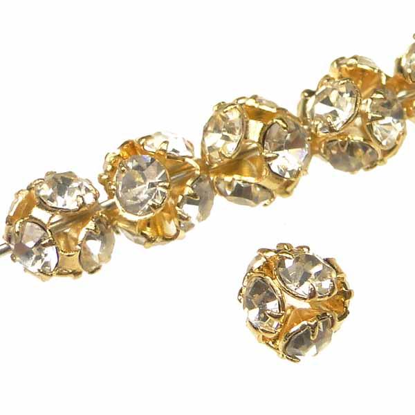 4.5MM Gold with Crystal Swarovski Rhinestone Bead