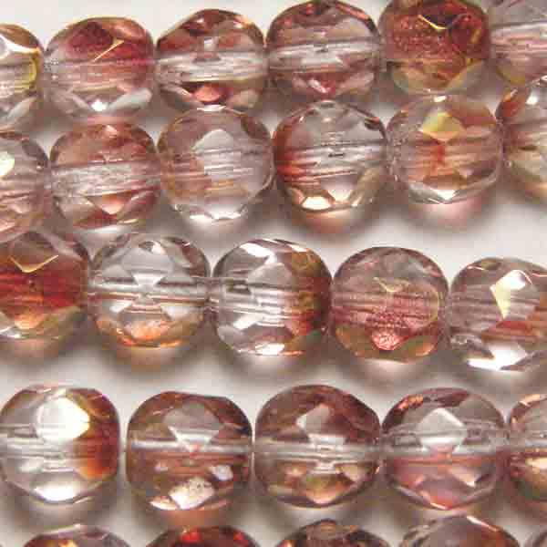 4MM Crystal with Rose Fire Polish Ball