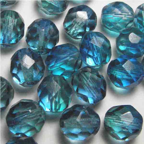 4MM Dark Aqua with Emerald Fire Polish Ball