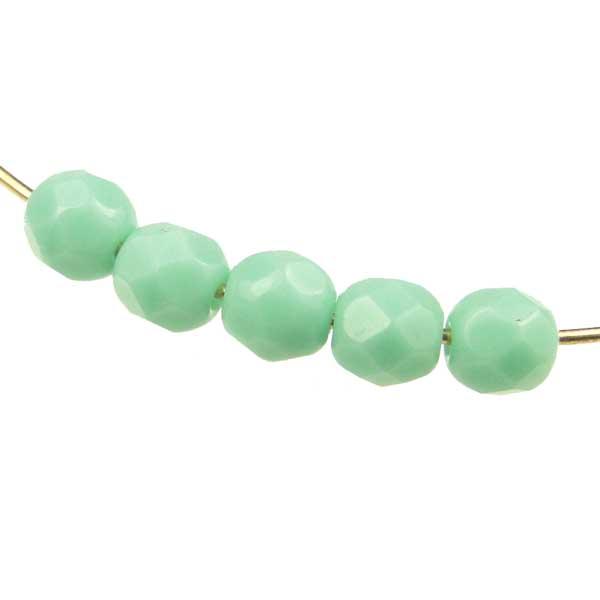 4MM Opaque Green Turquoise Fire Polish Ball