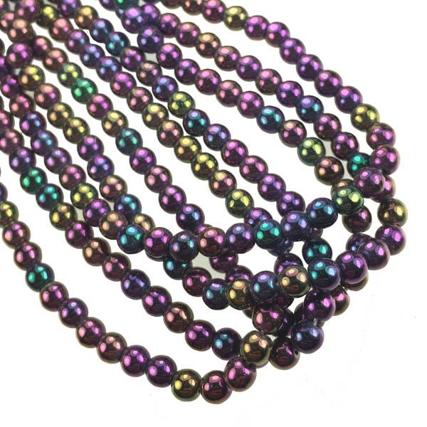 4MM Purple Iris Round Druk Ball