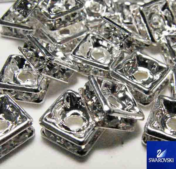 4MM Silver Quatra Swarovski Rhinestone Rondelle