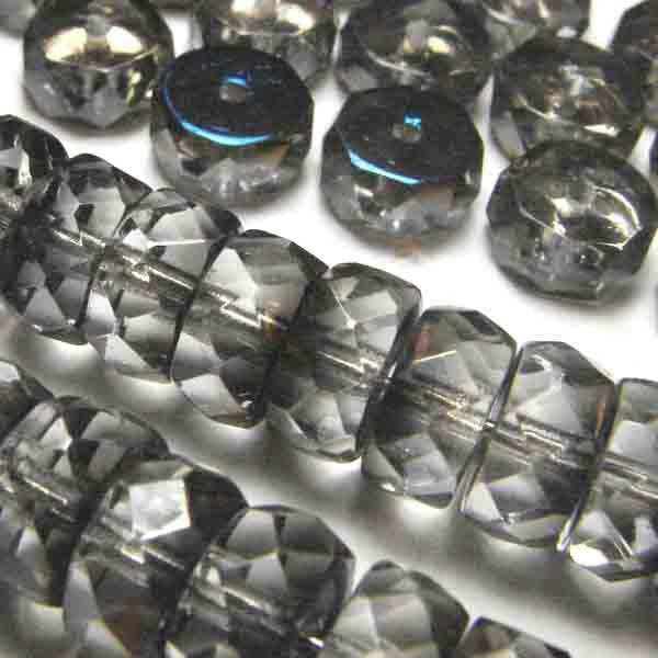 4X8MM Crystal With Azuro Fire Polish Rondelle Disc