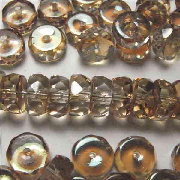 8x4MM Crystal With Celsian Fire Polish Rondelle Disc