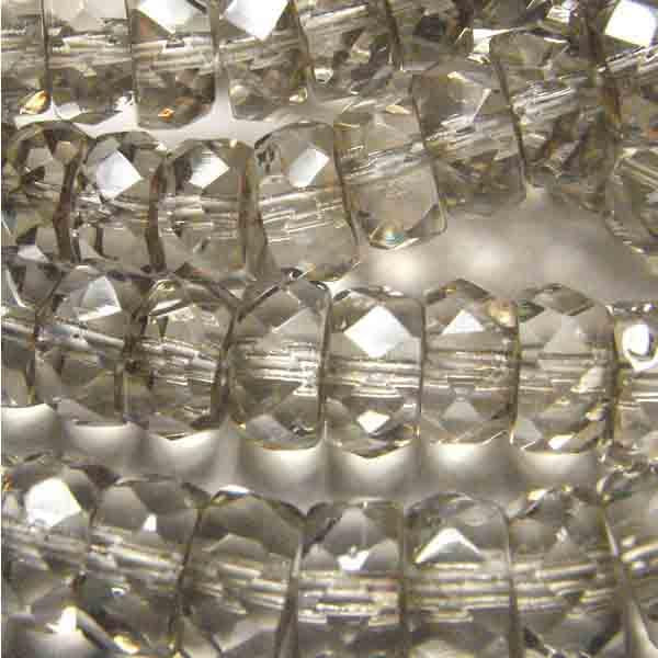 8x4MM Crystal With Clarit Fire Polish Rondelle Disc