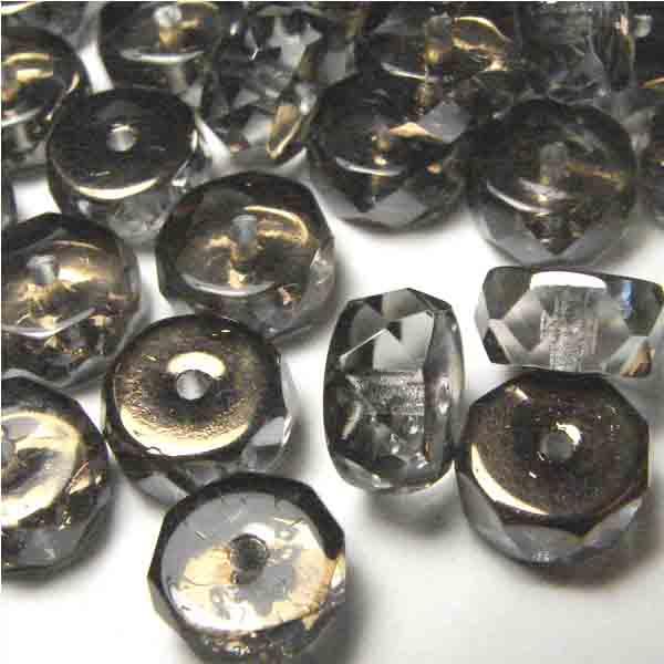 4X8MM Crystal With Valentinit Fire Polish Rondelle Disc