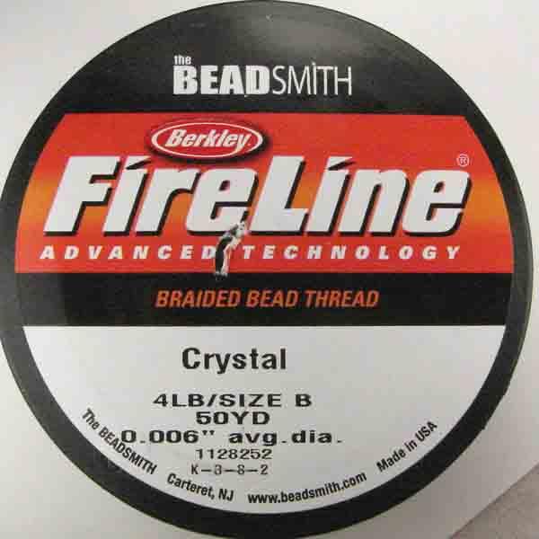 4lb/Size B Crystal Berkley Fireline Braided Bead Thread
