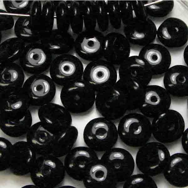 8x4MM Jet Belly Rondelle