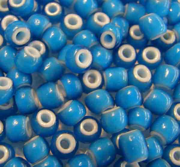 5/0 Aqua White Lined Seed Bead