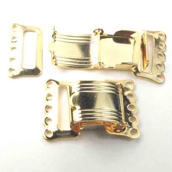 5 Strand Gold Foldover Clasp