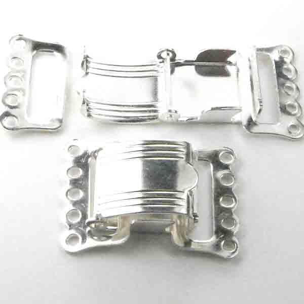 5 Strand Nickel Silver Foldover Clasp