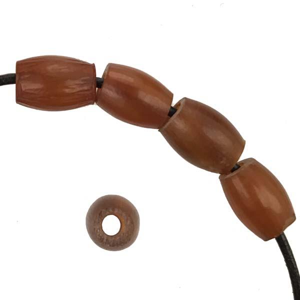 .5-.6 inch Amber Horn Hairpipe With 2MM Large Hole
