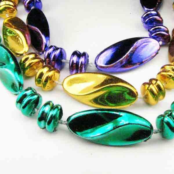 60 Inch Twisted Oval Mardi Gras Necklace