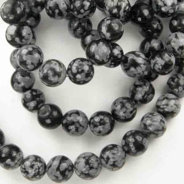 6MM Ball Snowflake Obsidian