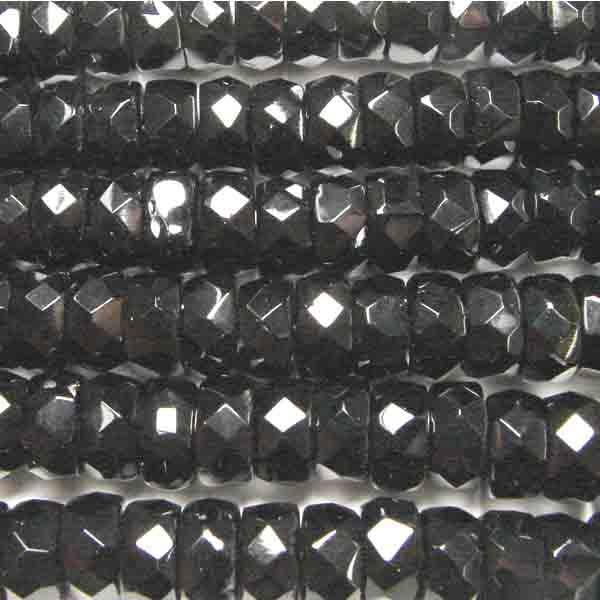 6MM Black Fire Polish Edge Disc Rondelle