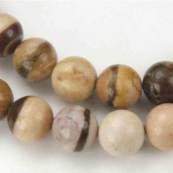6MM Bronze Zebra Jasper 16 inc
