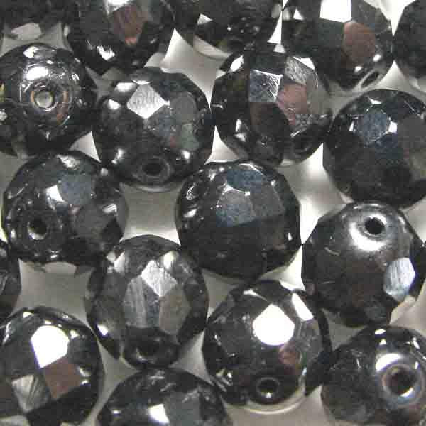 6MM Hematite Fire Polish Ball