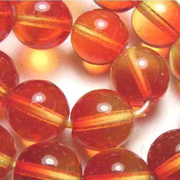 6MM Hyacinth and Jonquil Two Tone Round Druk Ball