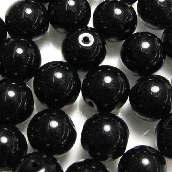 6MM Jet Black Round Druk Ball