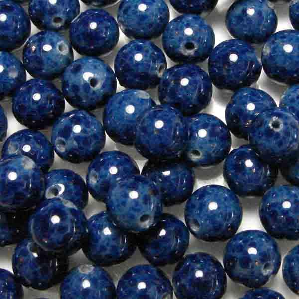 6MM Lapis With Aventurine Lampwork Ball