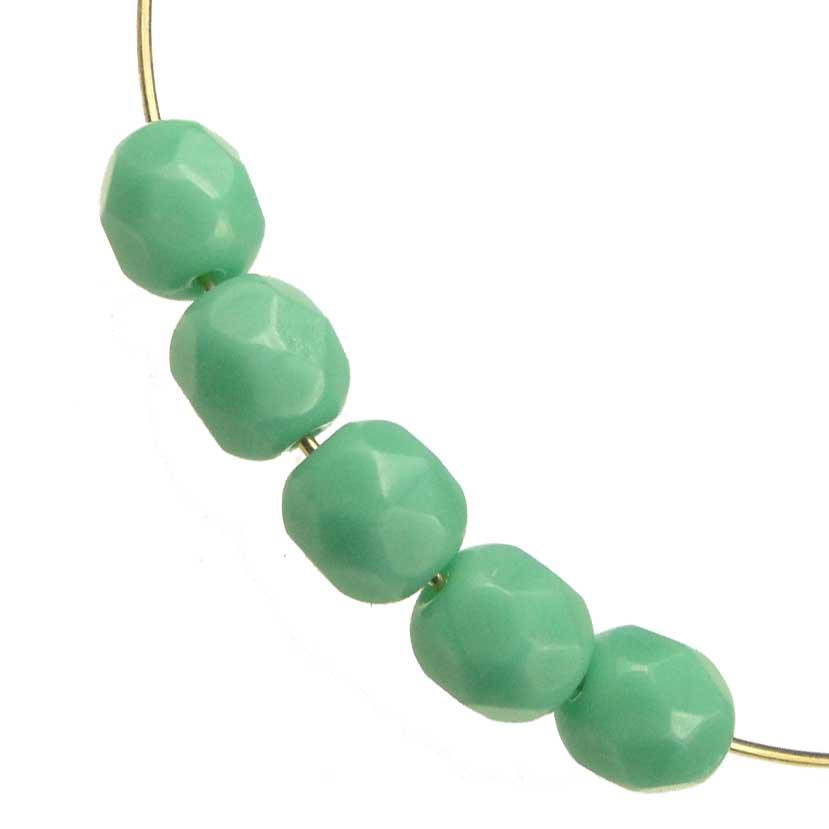 6MM Opaque Green Turquoise Fire Polish Ball