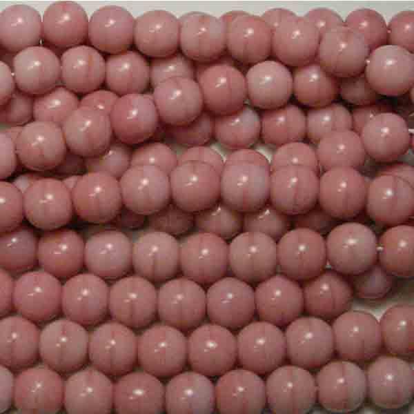 6MM Opaque Light Pink Round Druk Ball
