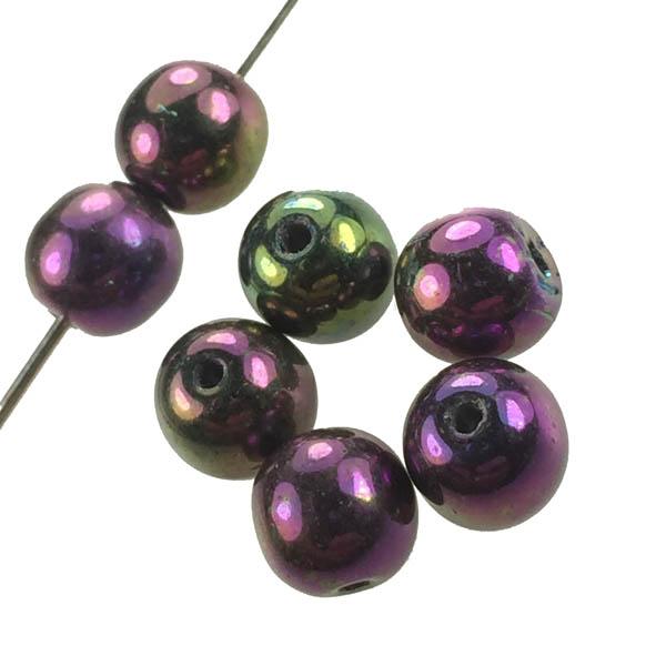 6MM Purple Iris Round Druk Ball