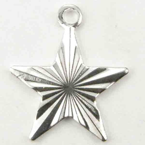 6MM Silver Plate Star Diamond Cut