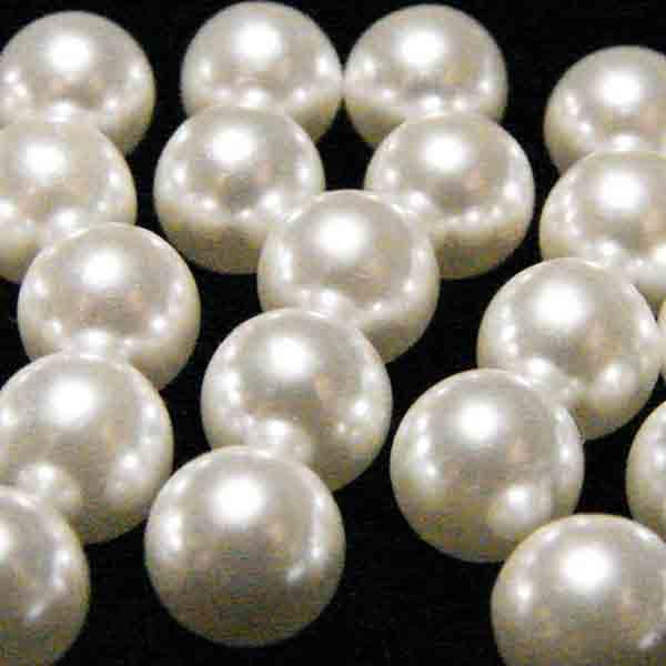 6MM  White No Hole Plastic Pearl
